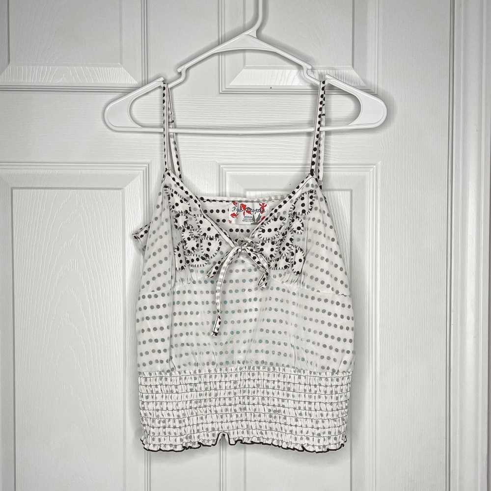Free People polka dot mesh tank top